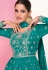 Turquoise georgette embroidered indo western lehenga choli 9304