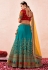 Turquoise net a line lehenga choli 1004