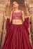 Maroon readymade chinon circular lehenga choli 1201