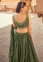 Camo green readymade chinon circular lehenga choli 1202