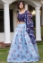 Sky blue organza floral lehenga choli 2412