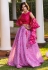 Pink organza floral lehenga choli 2411