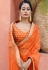 Organza Saree with blouse in Orange colour 3287D