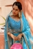 Organza Saree with blouse in Sky blue colour 3287E