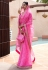 Organza Saree with blouse in Pink colour 3287B