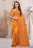 Georgette embroidered Saree in Orange colour 1308