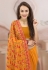 Georgette embroidered Saree in Orange colour 1308