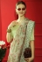 Green organza Saree with blouse in Pista colour 10926