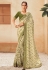 Chinon Saree with blouse in Off white colour 302