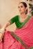 Chinon Saree with blouse in Pink colour 303