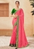 Chinon Saree with blouse in Pink colour 303