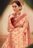 Chinon Saree with blouse in Cream colour 306