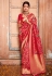 Silk Saree with blouse in Red colour 18003