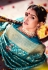 Silk Saree with blouse in Turquoise colour 18004