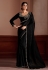 Satin silk Saree with blouse in Black colour 427A