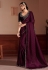 Satin silk Saree with blouse in Purple colour 427E