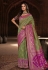 Silk Saree with blouse in Green colour 10167