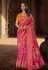 Silk Saree with blouse in Magenta colour 10168