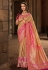 Silk Saree with blouse in Peach colour 10174