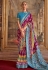 Patola print Saree in Purple colour 458D