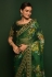 Georgette floral print Saree in Green colour 4777