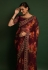 Georgette floral Saree in Maroon colour 4774