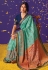 Brasso printed Saree in Sea green colour 16008