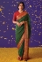 Brasso Saree with blouse in Green colour 16009