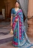 Patola silk print Saree in Sky blue colour 348C