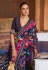 Patola silk print Saree in Navy blue colour 348A