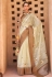Silk Saree with blouse in Light yellow colour 399