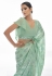 Georgette sequence Saree in Sea green colour 21004