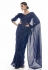 Georgette sequence Saree in Navy blue colour 21006