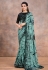 Crepe georgette printed Saree in Sea green colour 42207