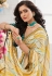 Chinon printed Saree in Mustard colour 106