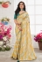 Chinon printed Saree in Mustard colour 106