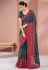 Georgette Saree with blouse in Teal colour 1337