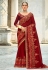 Silk Saree with blouse in Maroon colour 34320