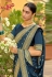 Silk Saree with blouse in Teal colour 87830