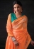 Brasso Saree with blouse in Orange colour 16024