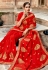 Silk Saree with blouse in Red colour 2228