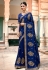 Silk Saree with blouse in Navy blue colour 2231