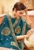 Silk Saree with blouse in Teal colour 2227