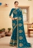 Silk Saree with blouse in Teal colour 2227