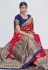 Silk Saree with blouse in Red colour 17005