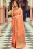 Silk Saree with blouse in Peach colour 10061