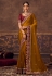Chinon Saree with blouse in Mustard colour 4801