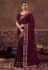 Chinon Saree with blouse in Maroon colour 4805