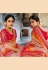 Silk Saree with blouse in Orange colour 209