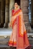 Silk Saree with blouse in Orange colour 209